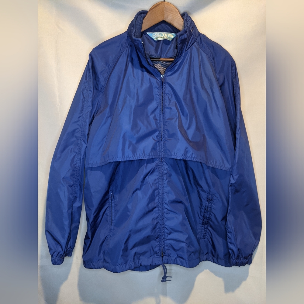 Vintage Woolrich‎ Teton Windbreaker With Hiddable Hood Women's Size Large Blue